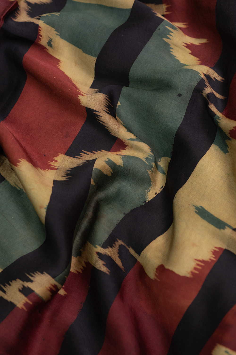 Multi-Color Pattern Block Printed Modal Silk Fabric - Image 3