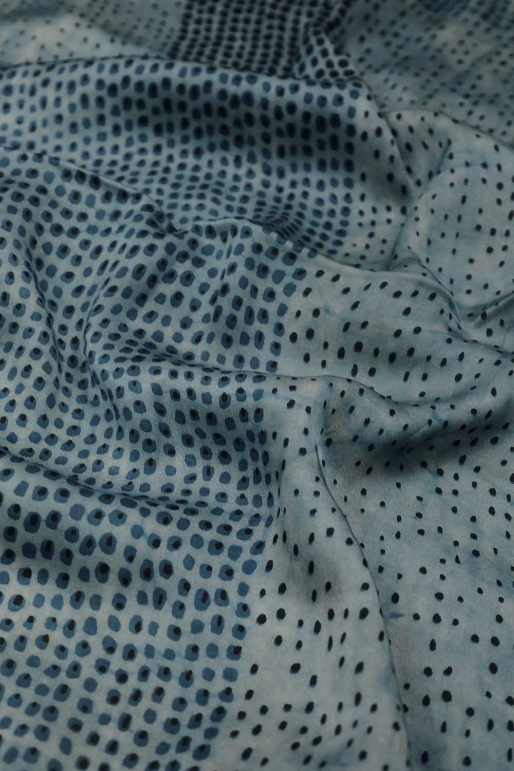 Dot Pattern Block Printed Modal Silk Fabric - Image 3