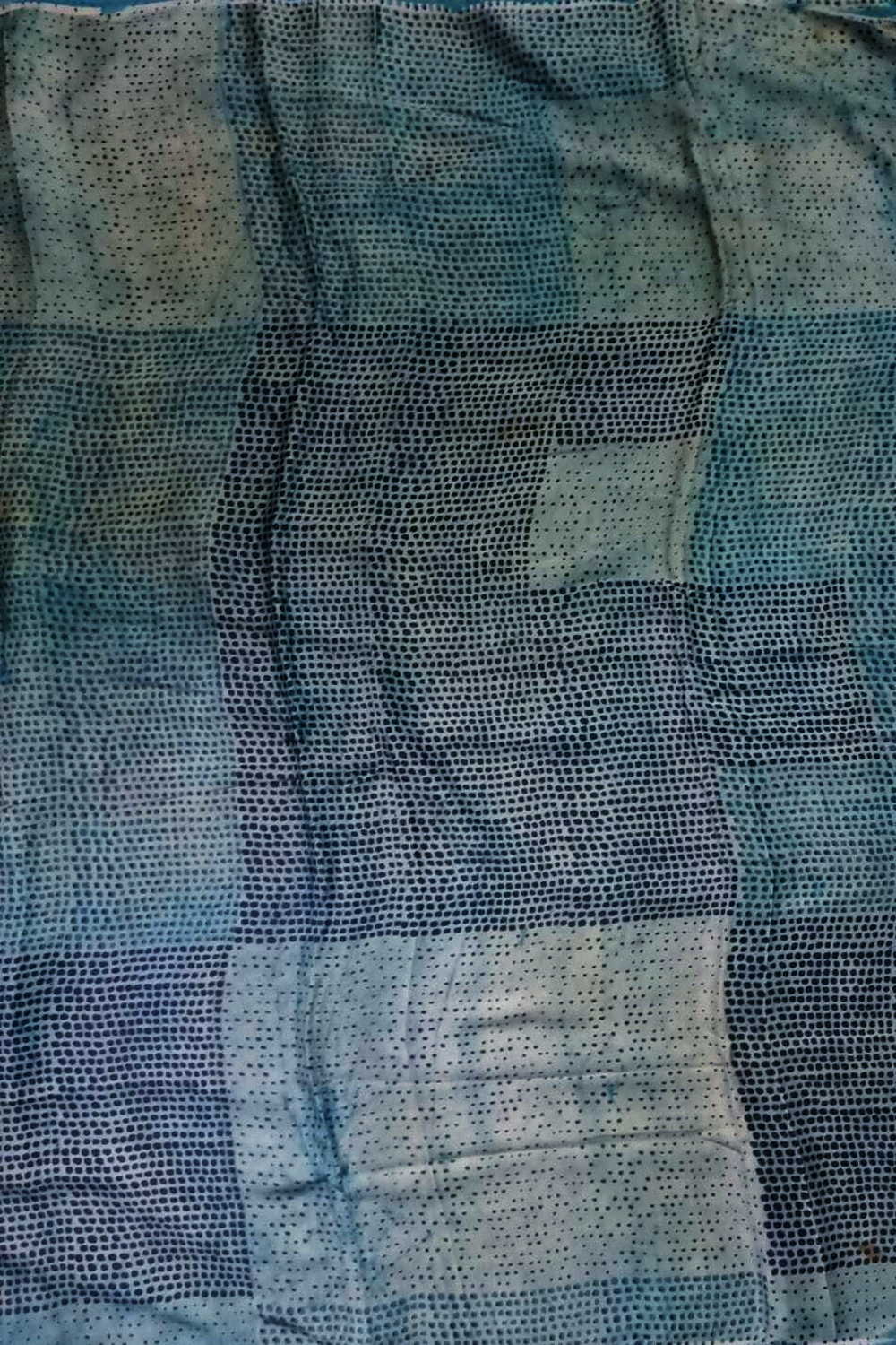 Dot Pattern Block Printed Modal Silk Fabric - Image 4