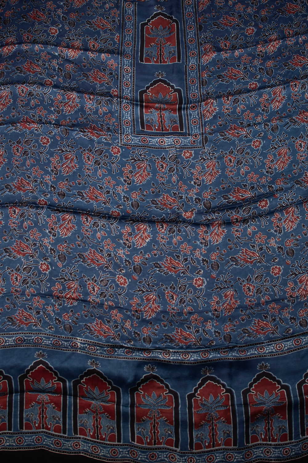 Indigo Block Printed Modal Silk Top & Dupatta - Image 3
