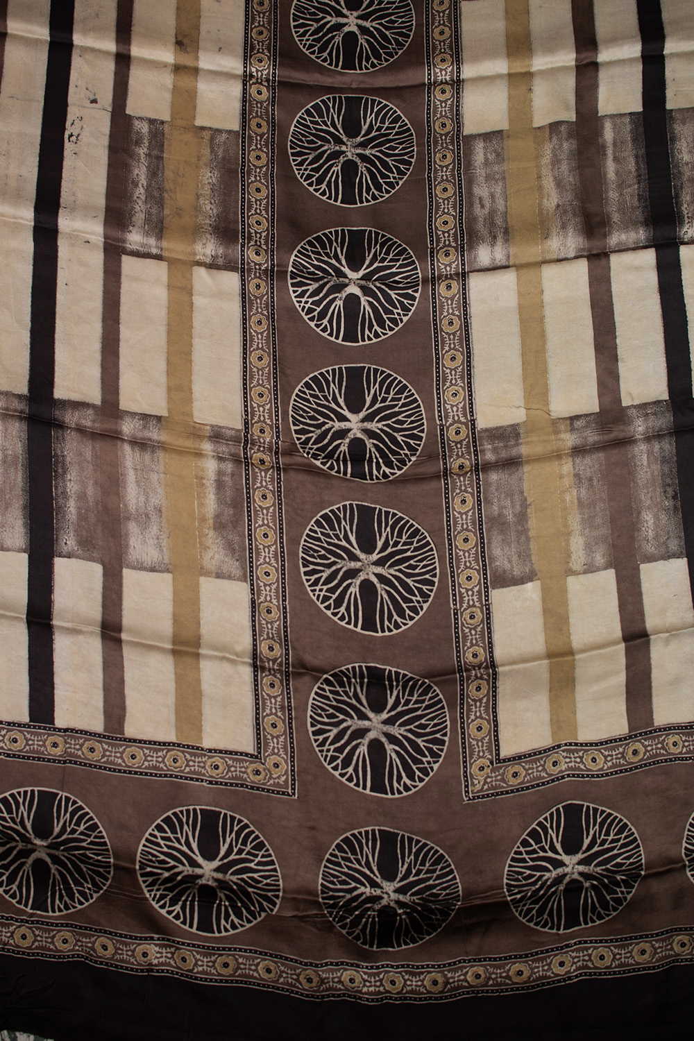 Grey Pattern Block Printed Modal Silk Top & Dupatta - Image 3