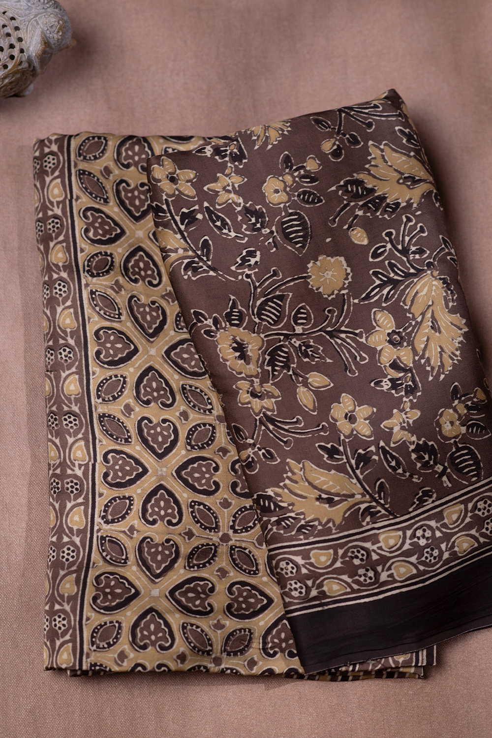 Shade of Grey Block Printed Modal Silk Top & Dupatta - Image 2