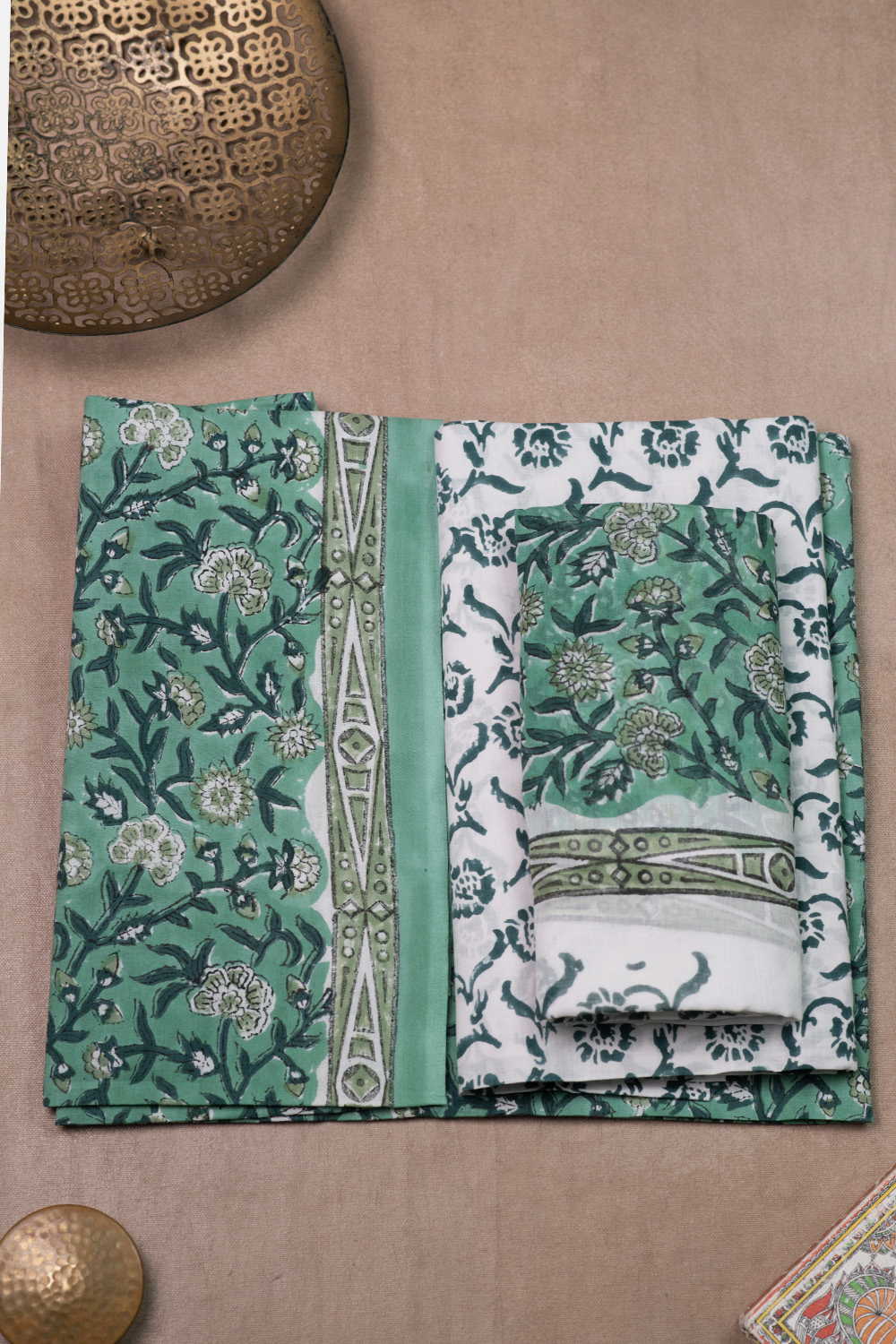 Floral Veins Block Printed Mul Cotton Suit - Image 2