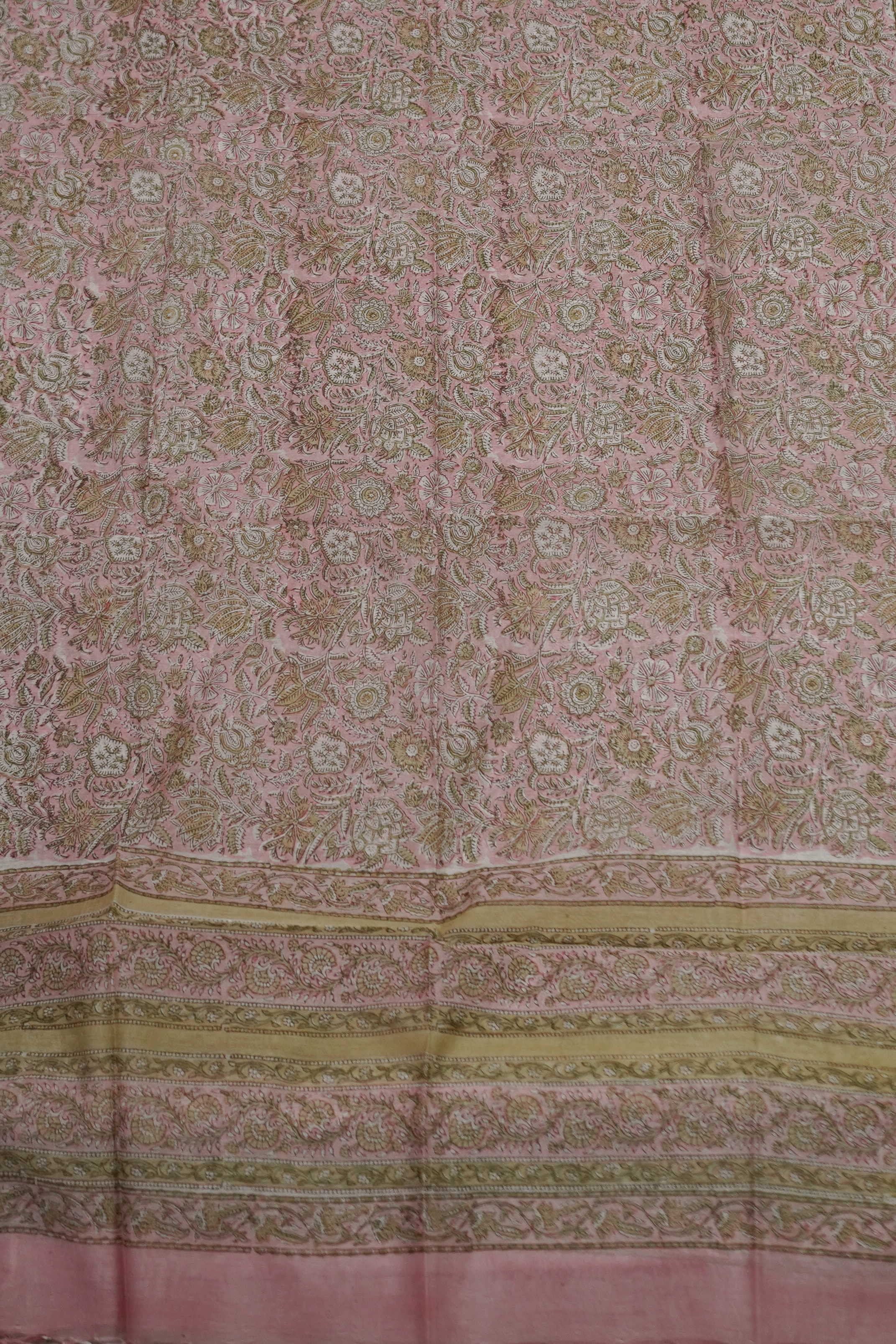 Floral Garden Block Printed Chanderi Mul Dupatta - Image 2