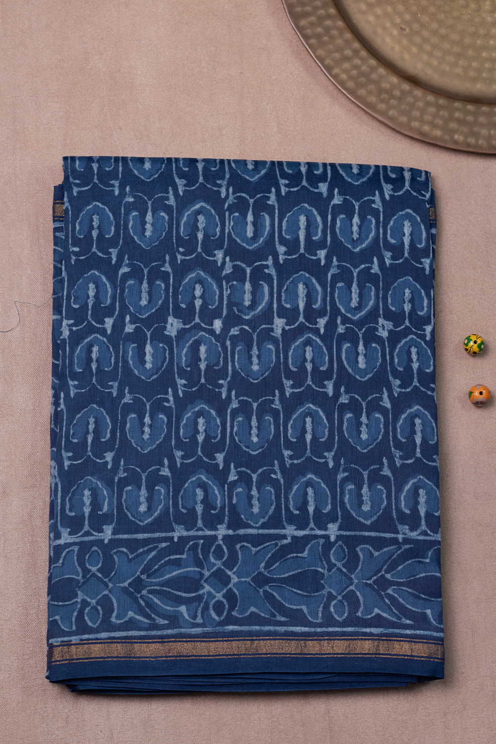 Intricate Design Block Printed Chanderi Silk Cotton saree
