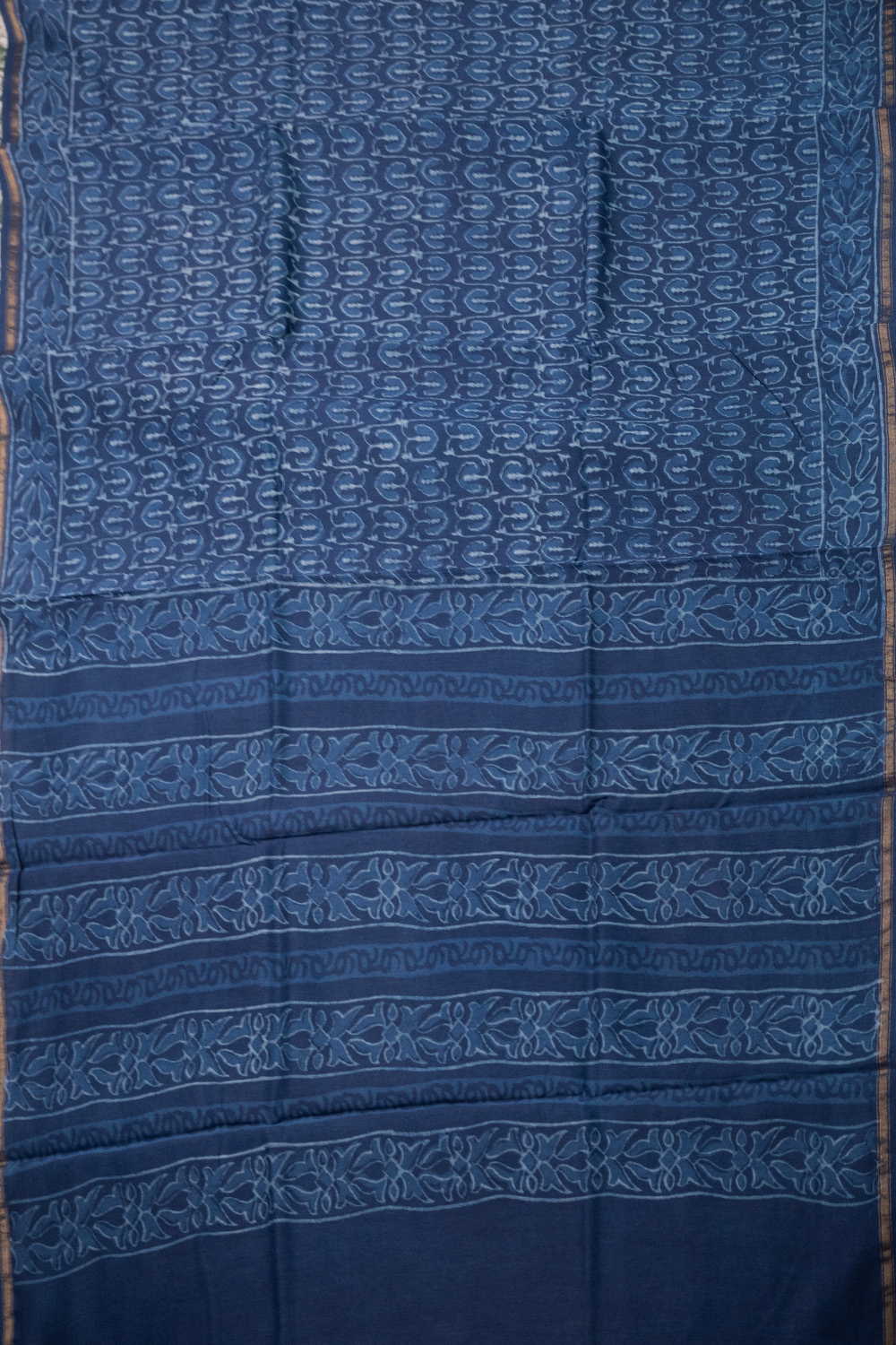 Intricate Design Block Printed Chanderi Silk Cotton saree - Image 2