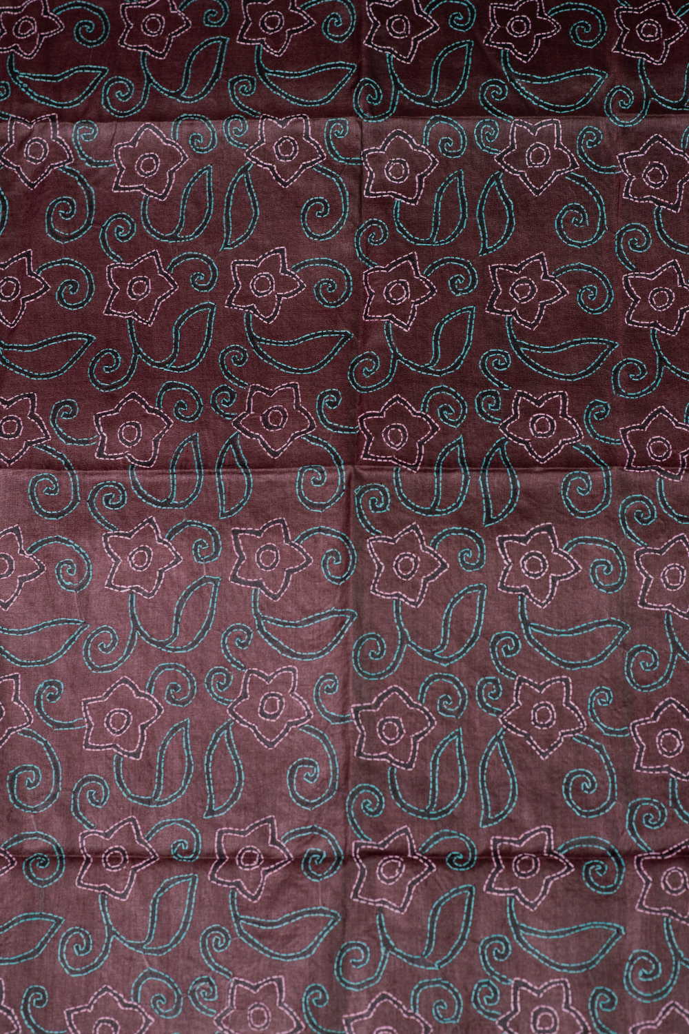 Shimmery Brown Kantha Tussar Silk Blouse - Image 2