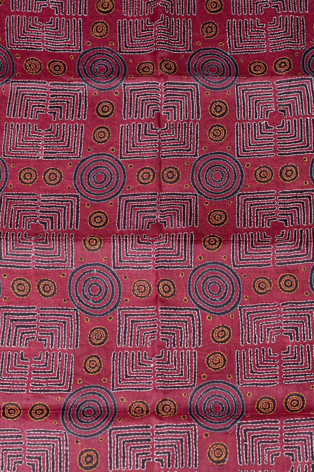 Square Pattern Kantha Tussar Silk Blouse - Image 2