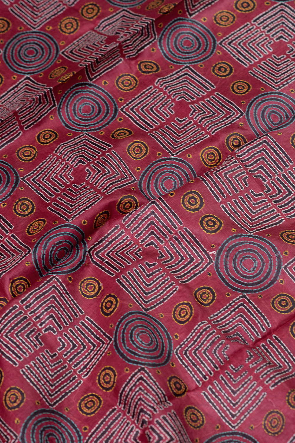 Square Pattern Kantha Tussar Silk Blouse - Image 3