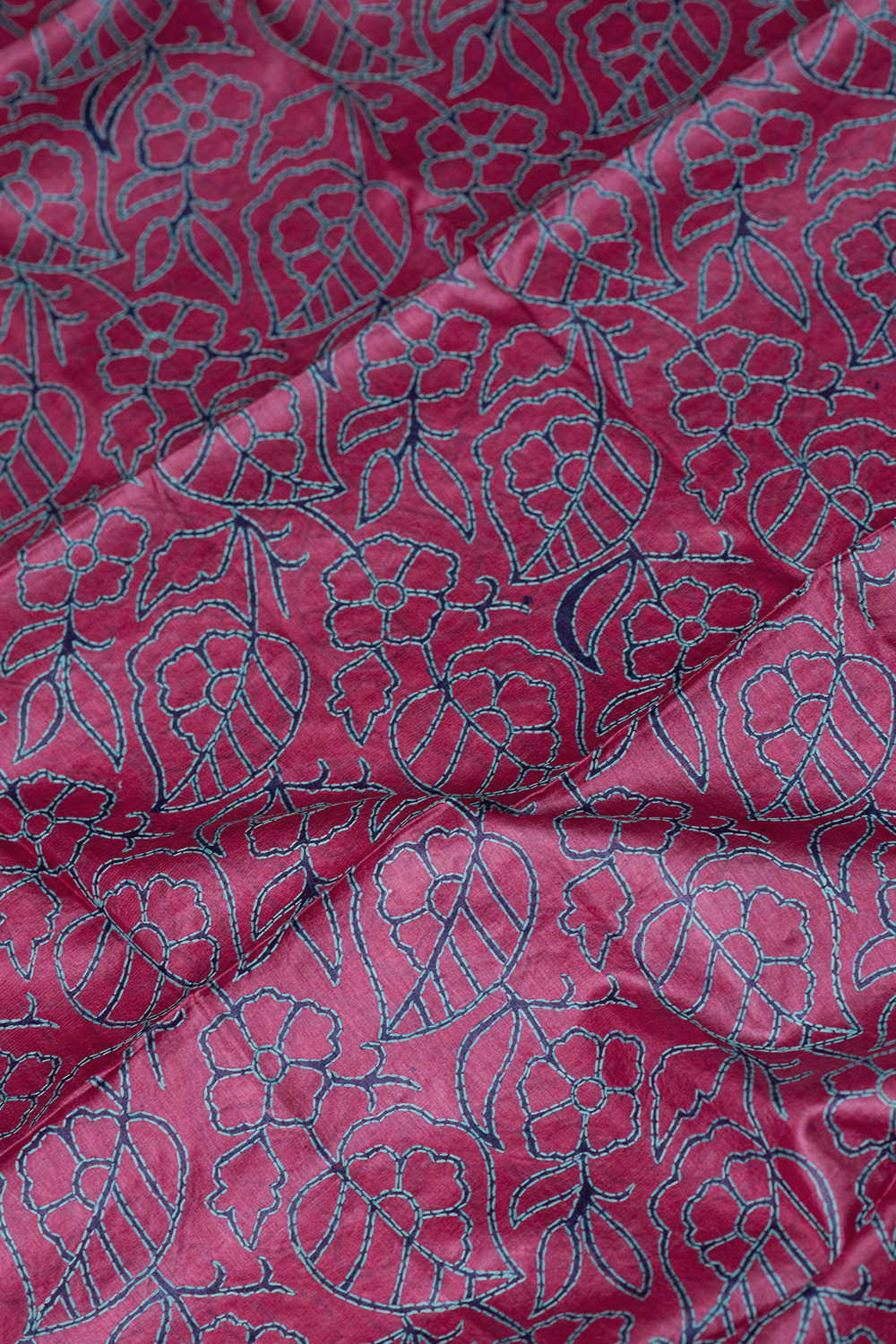 Floral Pattern Kantha Tussar Silk Blouse - Image 3