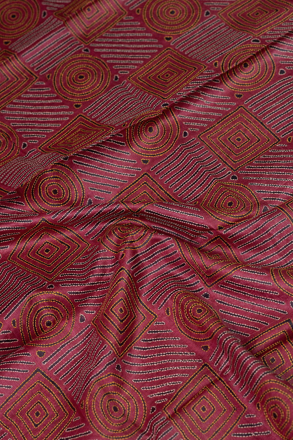 Maroon Kantha Tussar Silk Blouse - Image 3