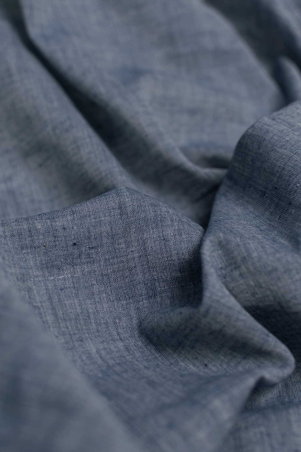 Bluish Grey Handwoven Mul Cotton Fabric - 1.2m - Image 3