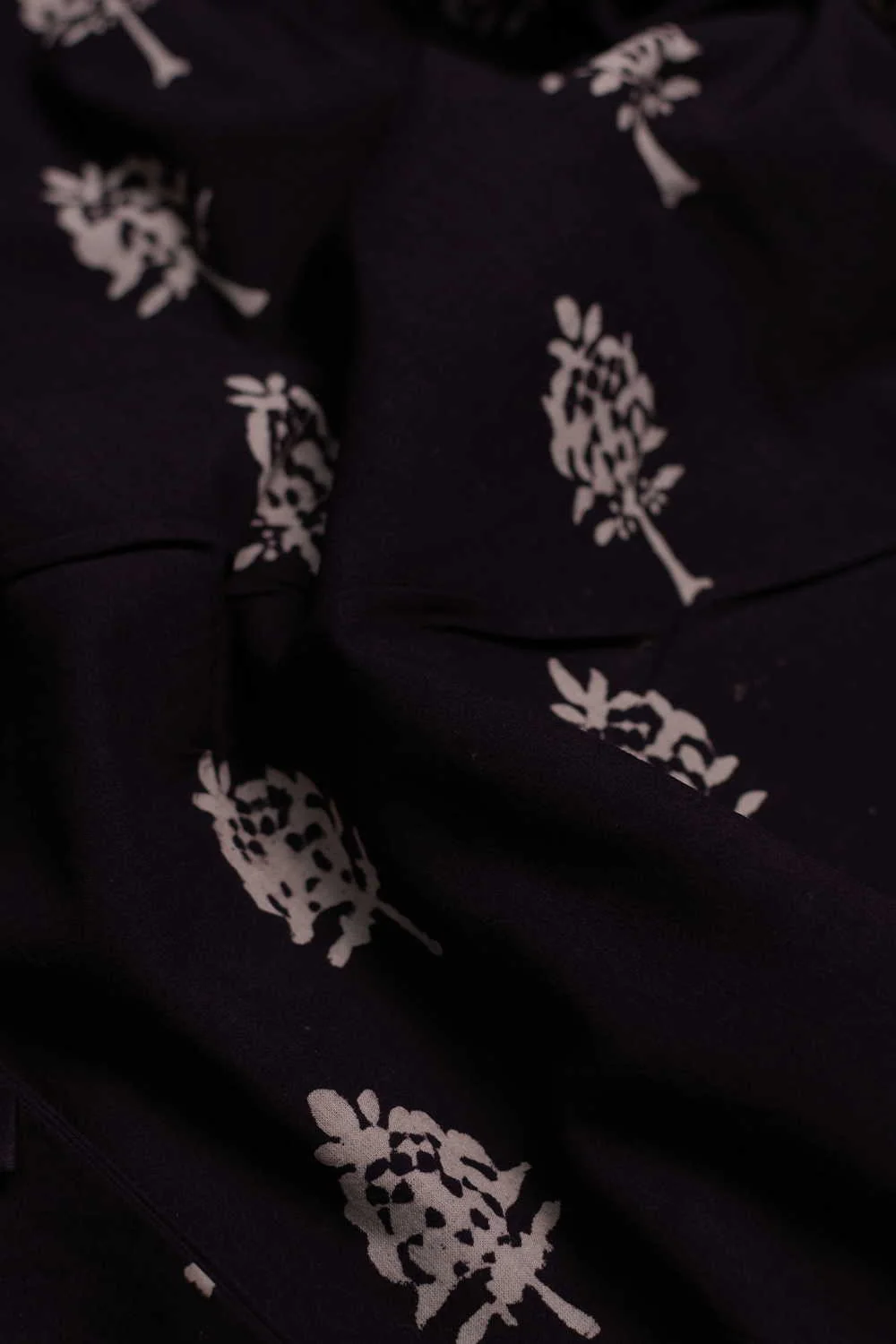 Buttas on Black Ajrak Cotton Fabric - 1m - Image 2