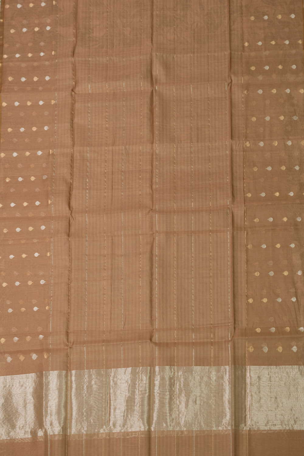 Dark Beige Chanderi Silk Cotton Dupatta - Image 4