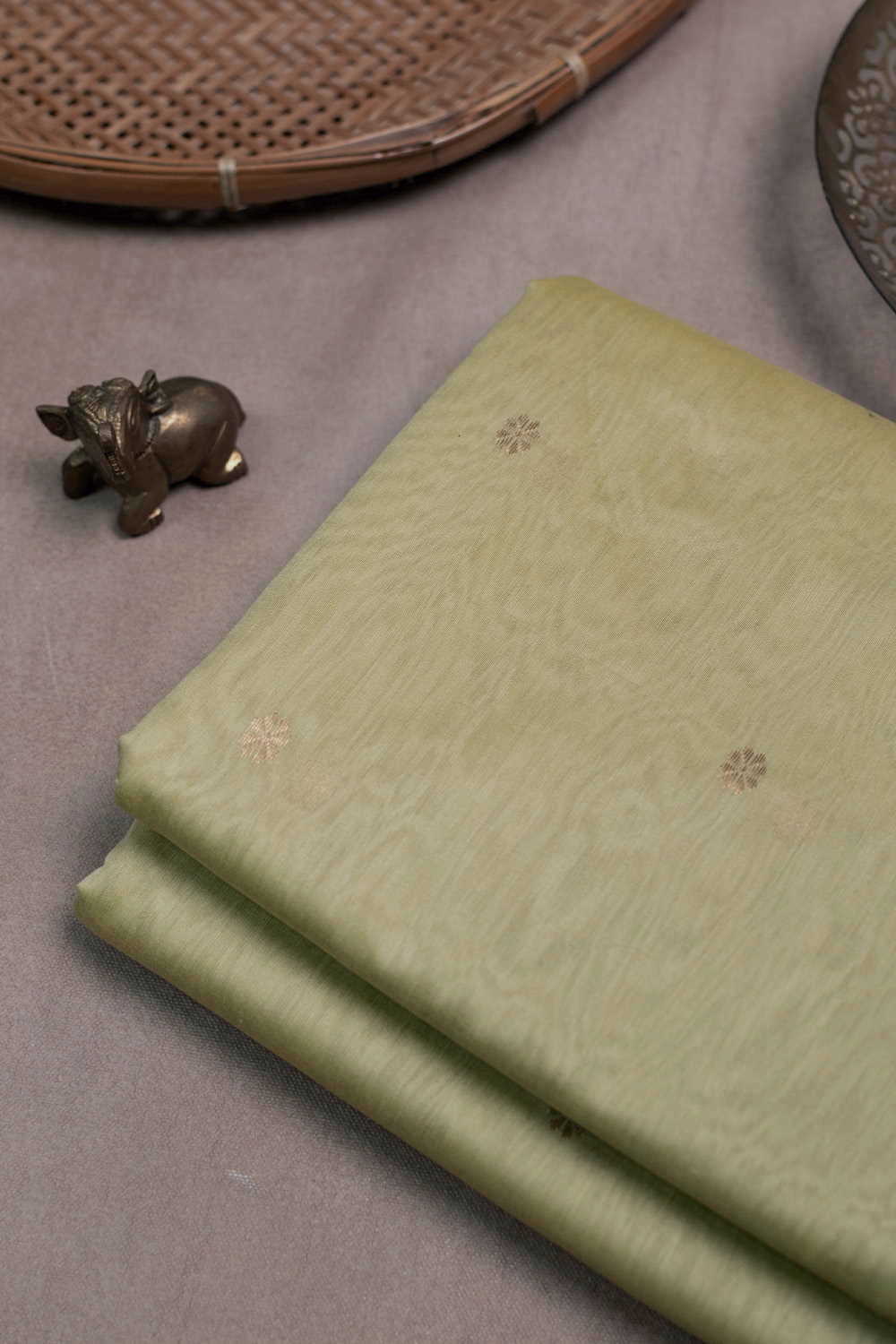 Lighter Green Chanderi Silk Cotton Fabric