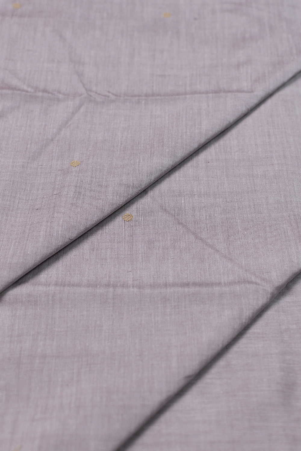 Thread Butta on Grey Chanderi Cotton Fabric - Image 3