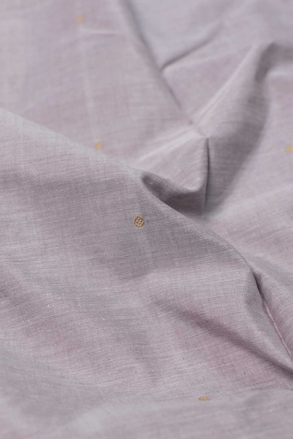 Thread Butta on Grey Chanderi Cotton Fabric - Image 4