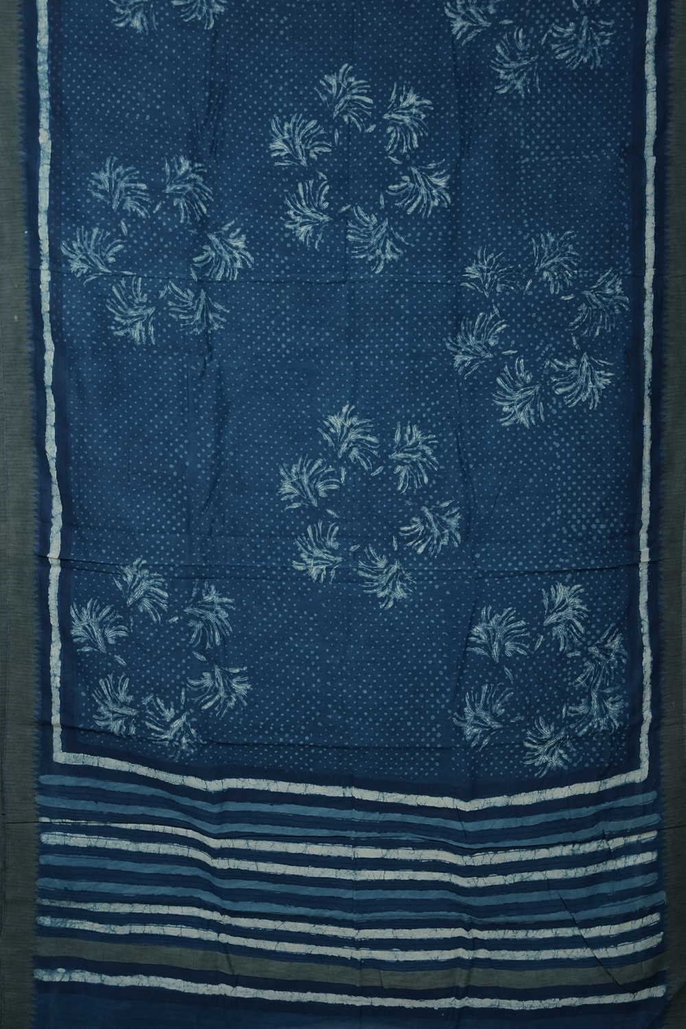 Indigo Chanderi Silk Cotton saree - Image 2