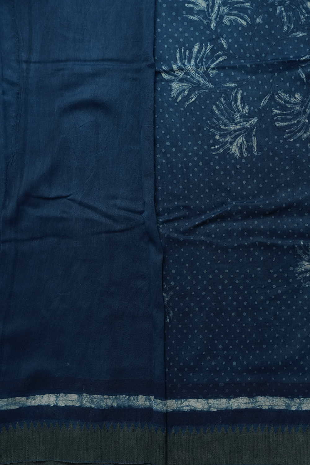 Indigo Chanderi Silk Cotton saree - Image 4