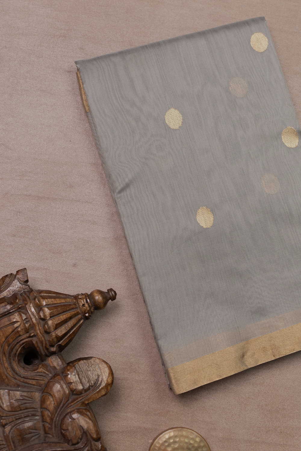 Baby Grey Chanderi Silk Cotton saree