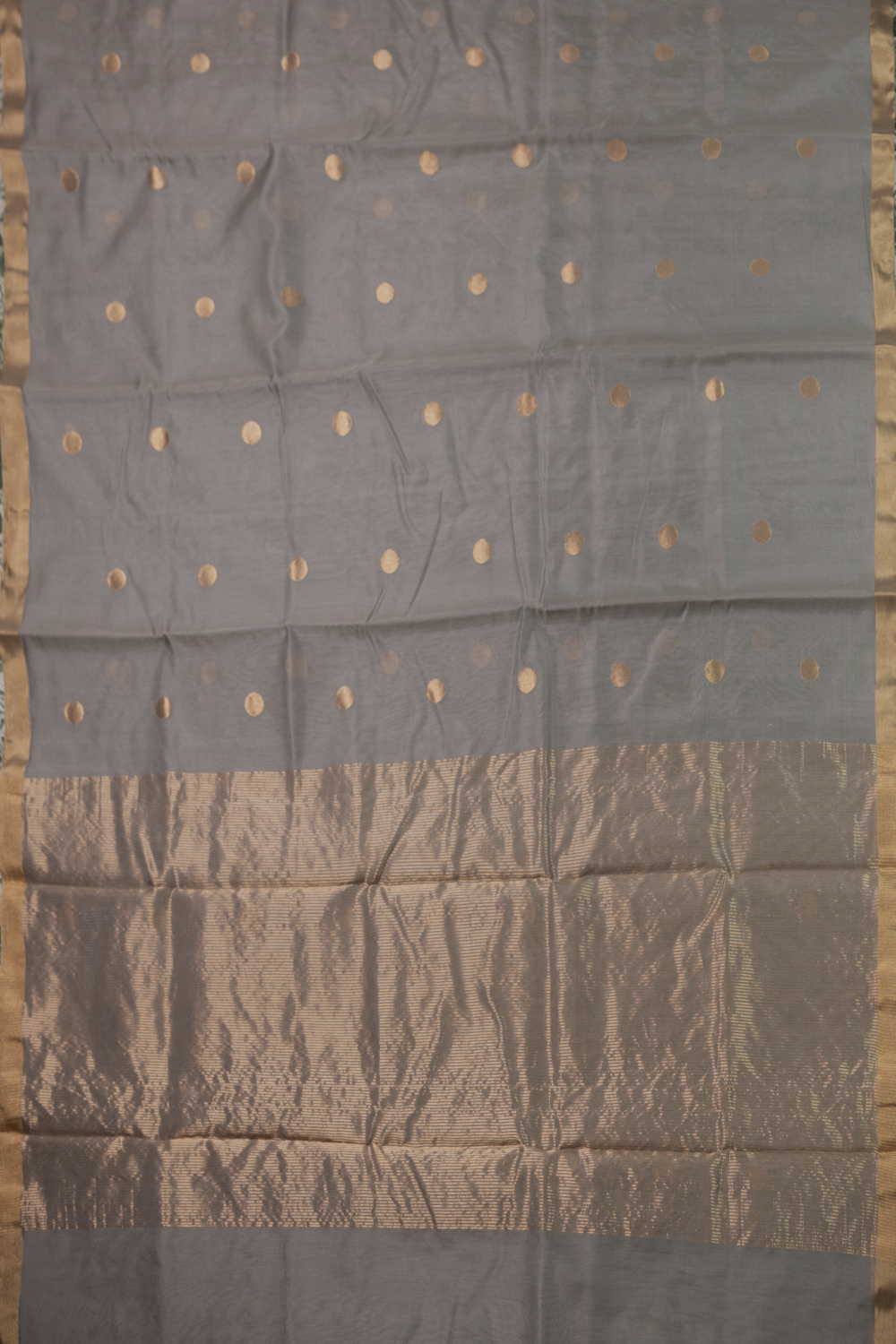 Baby Grey Chanderi Silk Cotton saree - Image 2
