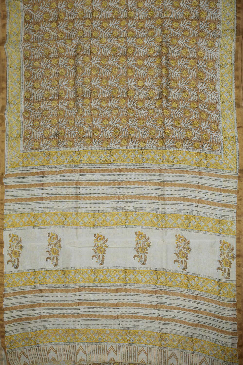 Yellow Garden Chanderi Silk Cotton saree - Image 2