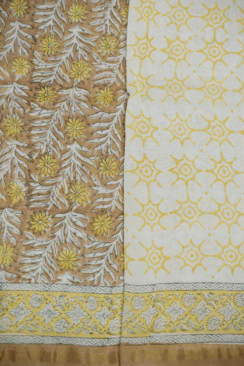 Yellow Garden Chanderi Silk Cotton saree - Image 4