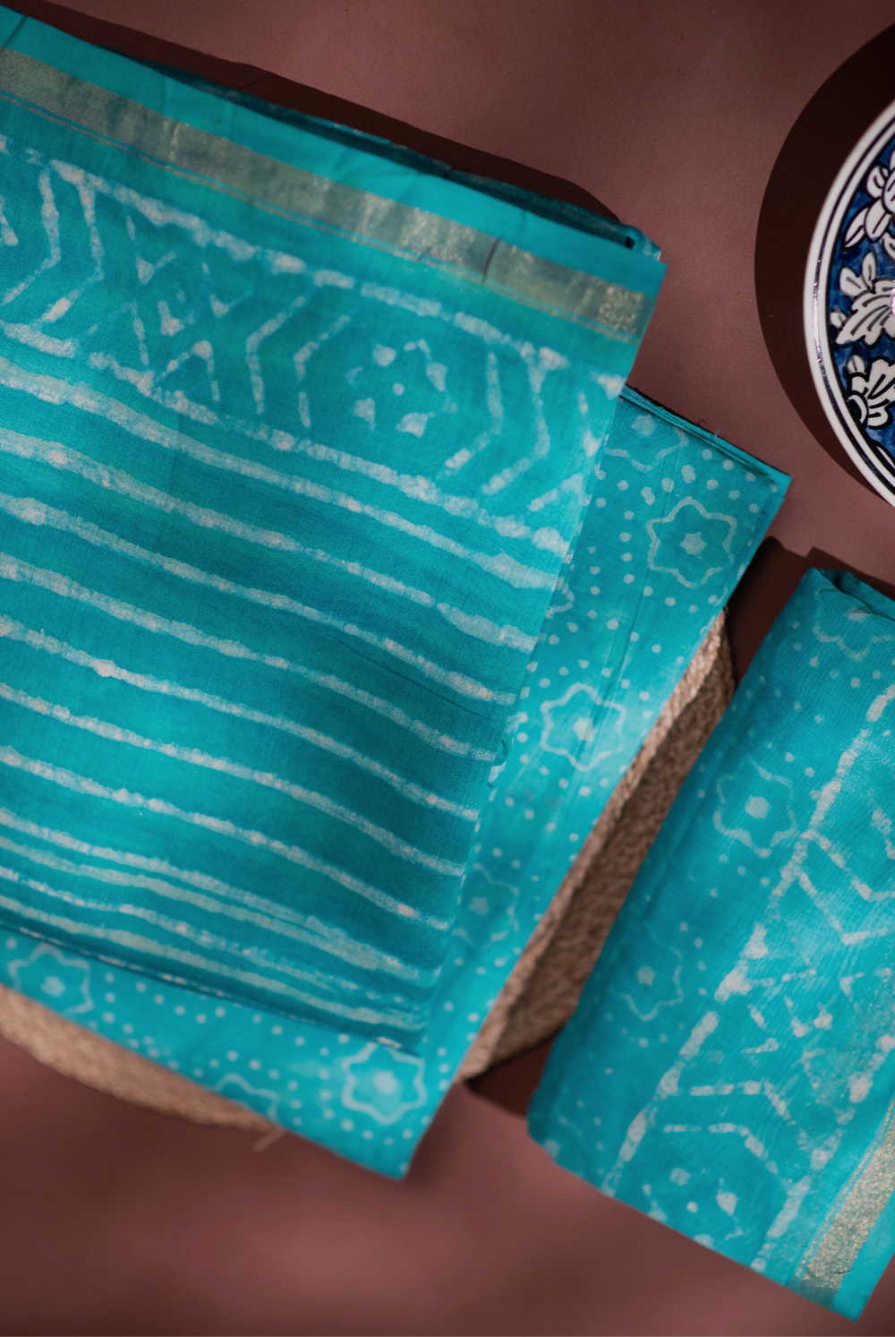 Turqouise Shade Chanderi Silk Cotton Suit