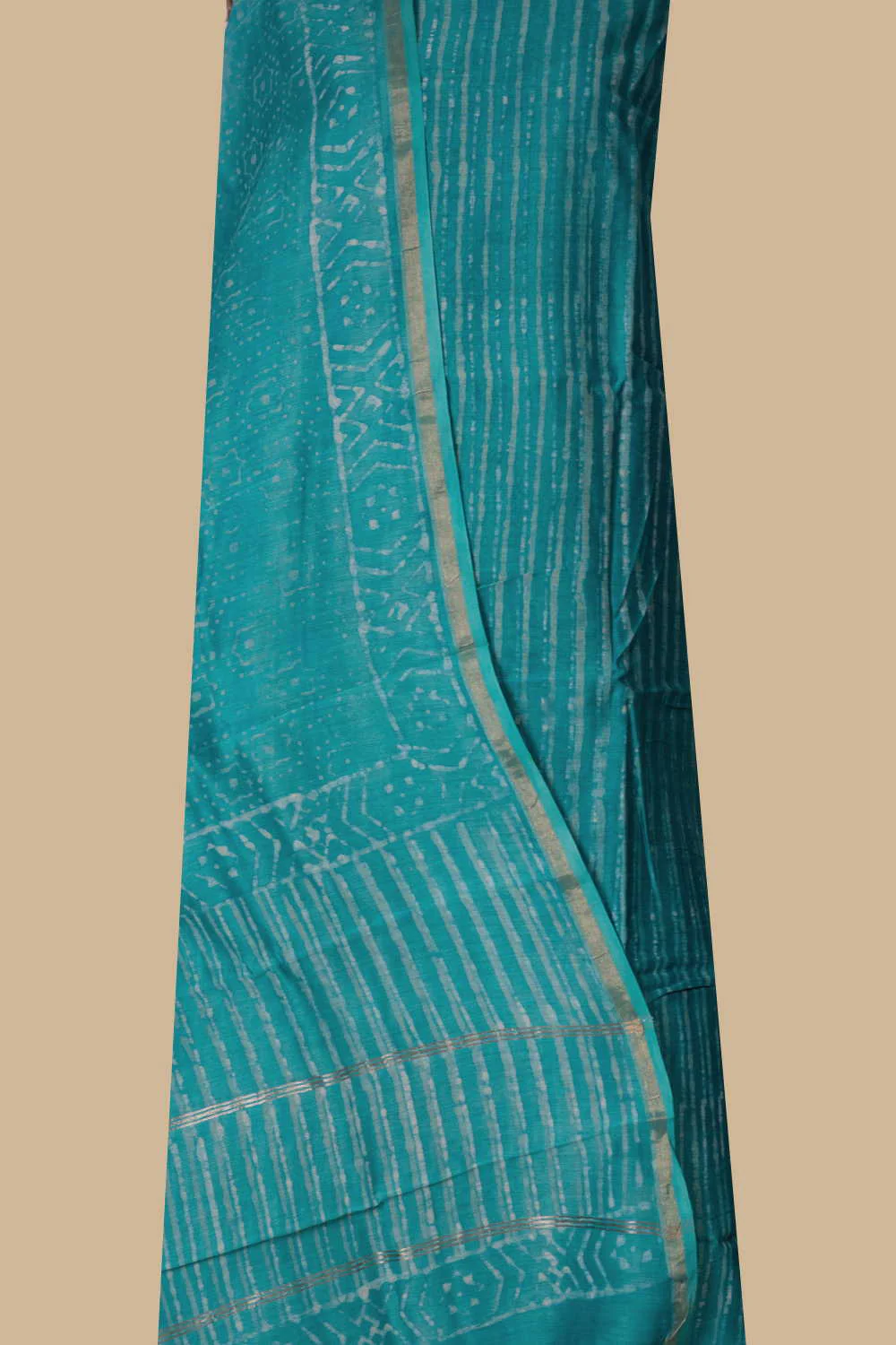 Turqouise Shade Chanderi Silk Cotton Suit - Image 2