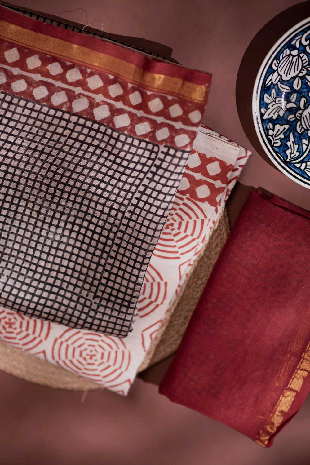 Checks Design Chanderi Silk Cotton Suit