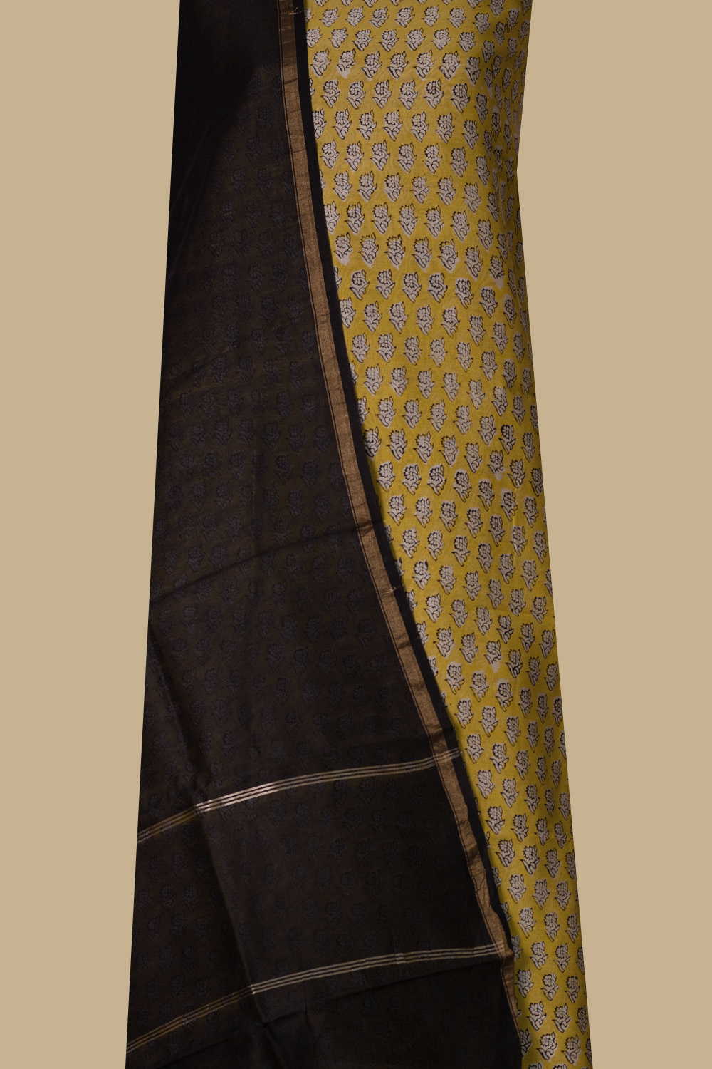 Yellow Chanderi Silk Cotton Suit - Image 2