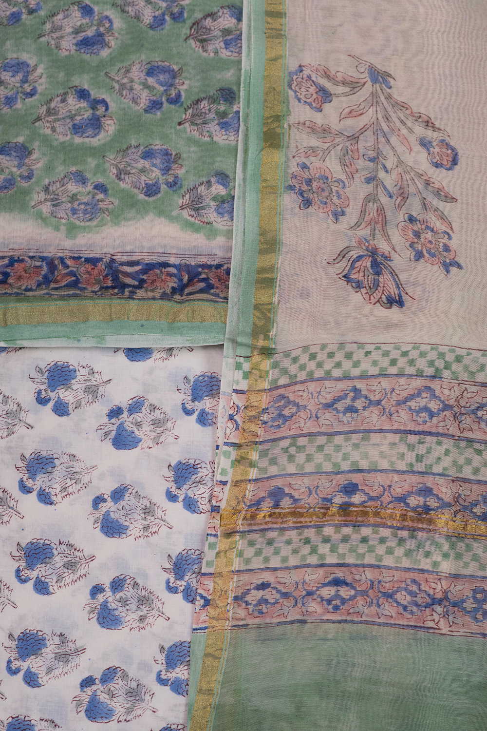 Shade of Green Chanderi Silk Cotton Suit - Image 3