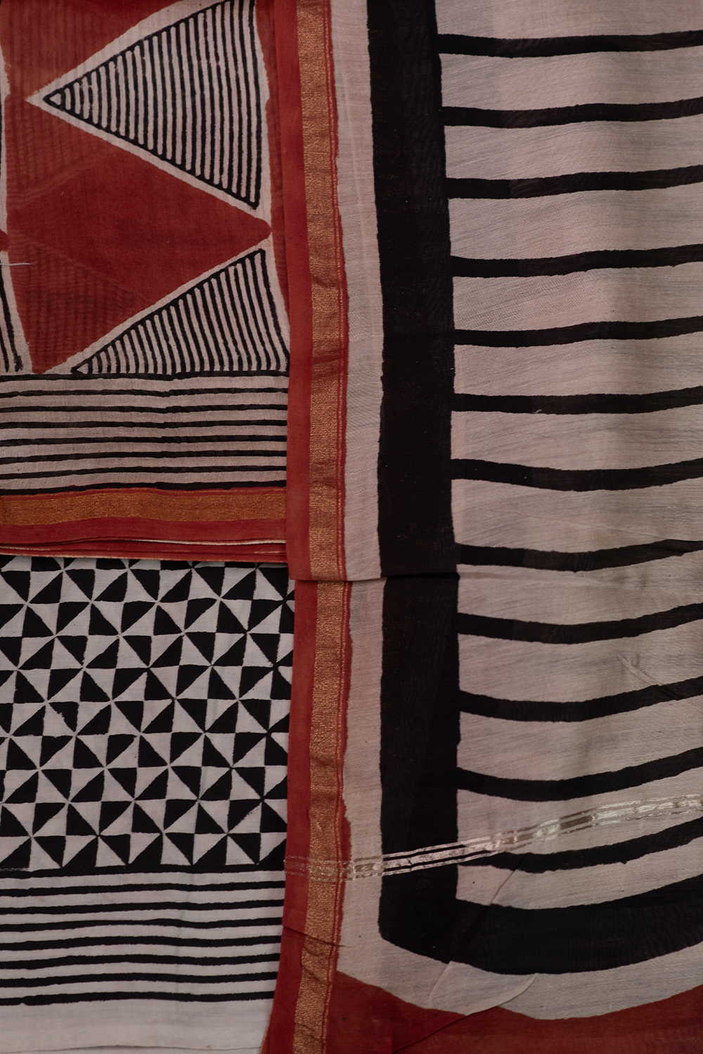 Maroon Patterned Chanderi Silk Cotton Suit - Image 3