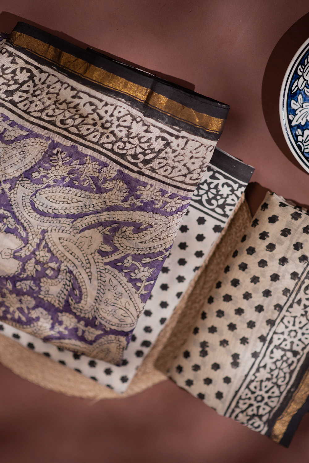 Paisley on Purple Chanderi Silk Cotton Suit