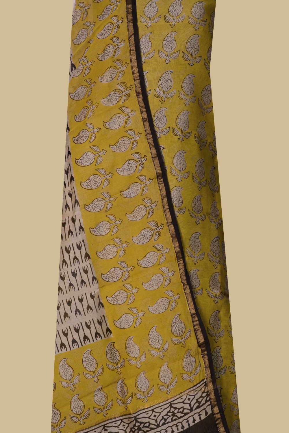 Pailsey - Yellow Chanderi Silk Cotton Suit - Image 2