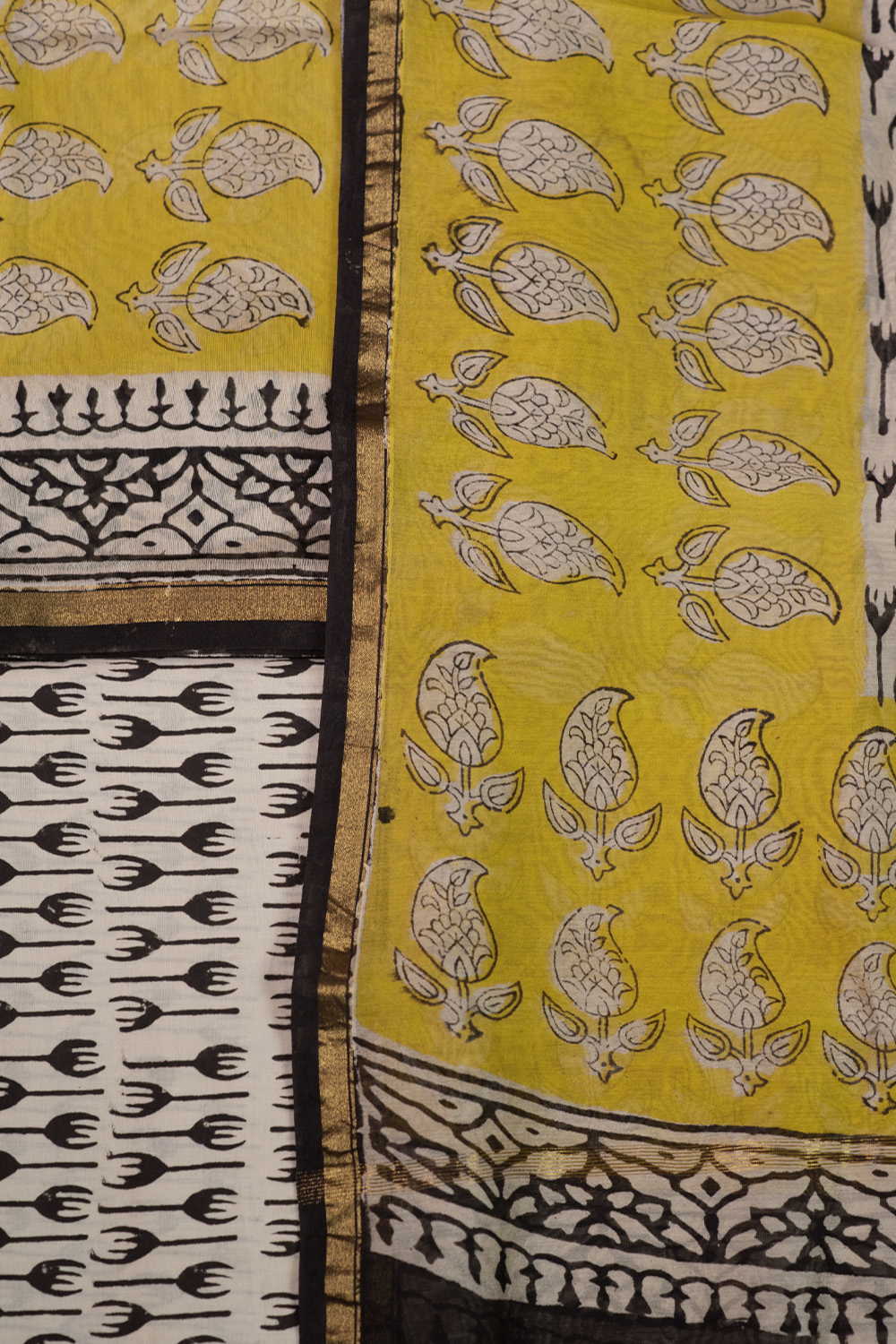Pailsey - Yellow Chanderi Silk Cotton Suit - Image 3