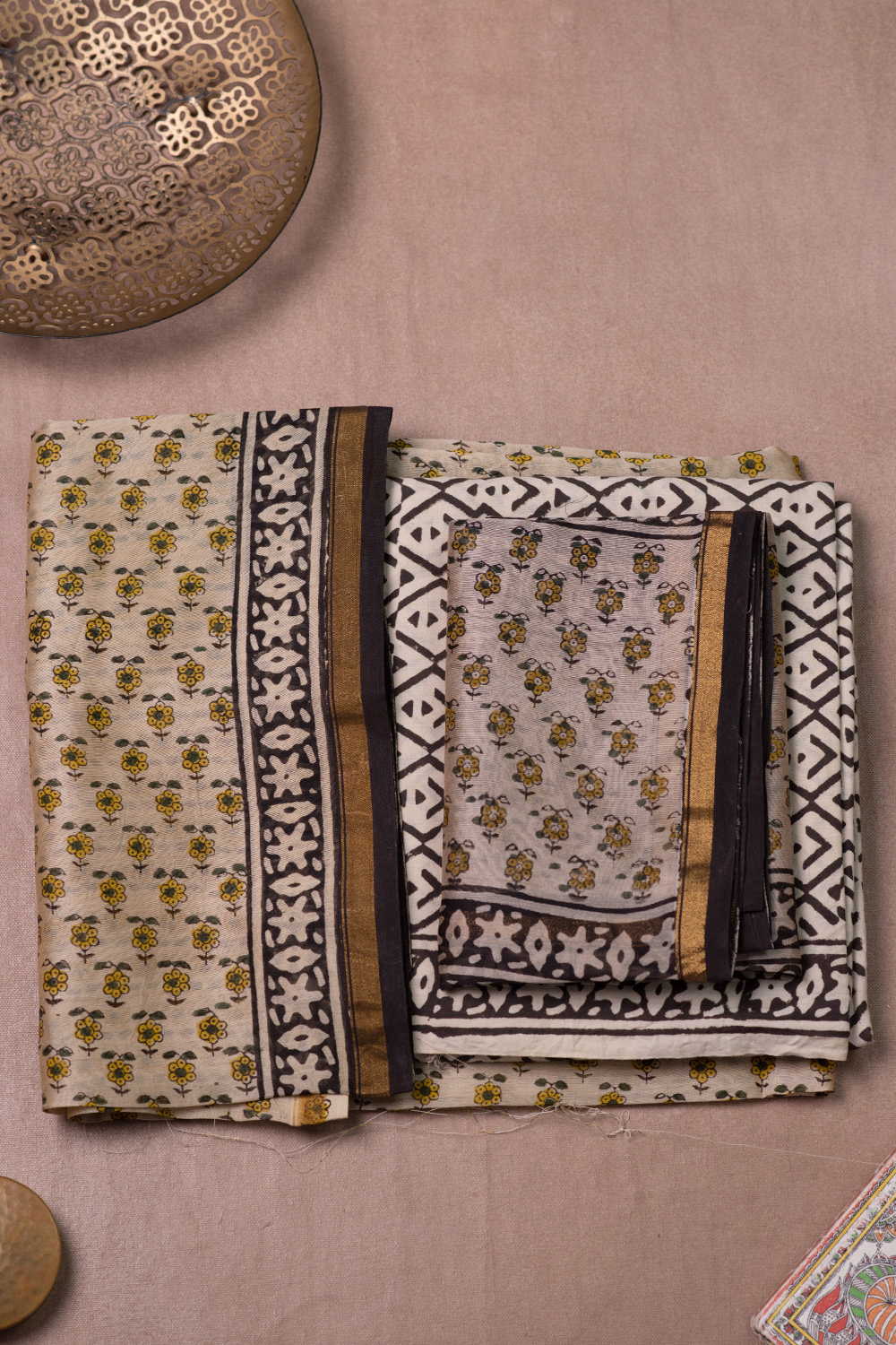 Mini Florets Chanderi Silk Cotton Suit - Image 2
