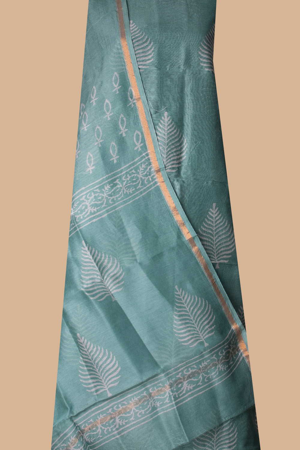Shades of Green Chanderi Silk Cotton Suit