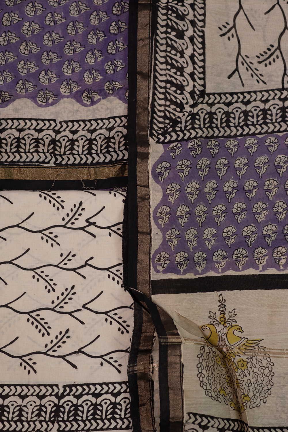 Tiny Motifs on Purple Chanderi Silk Cotton Suit - Image 3