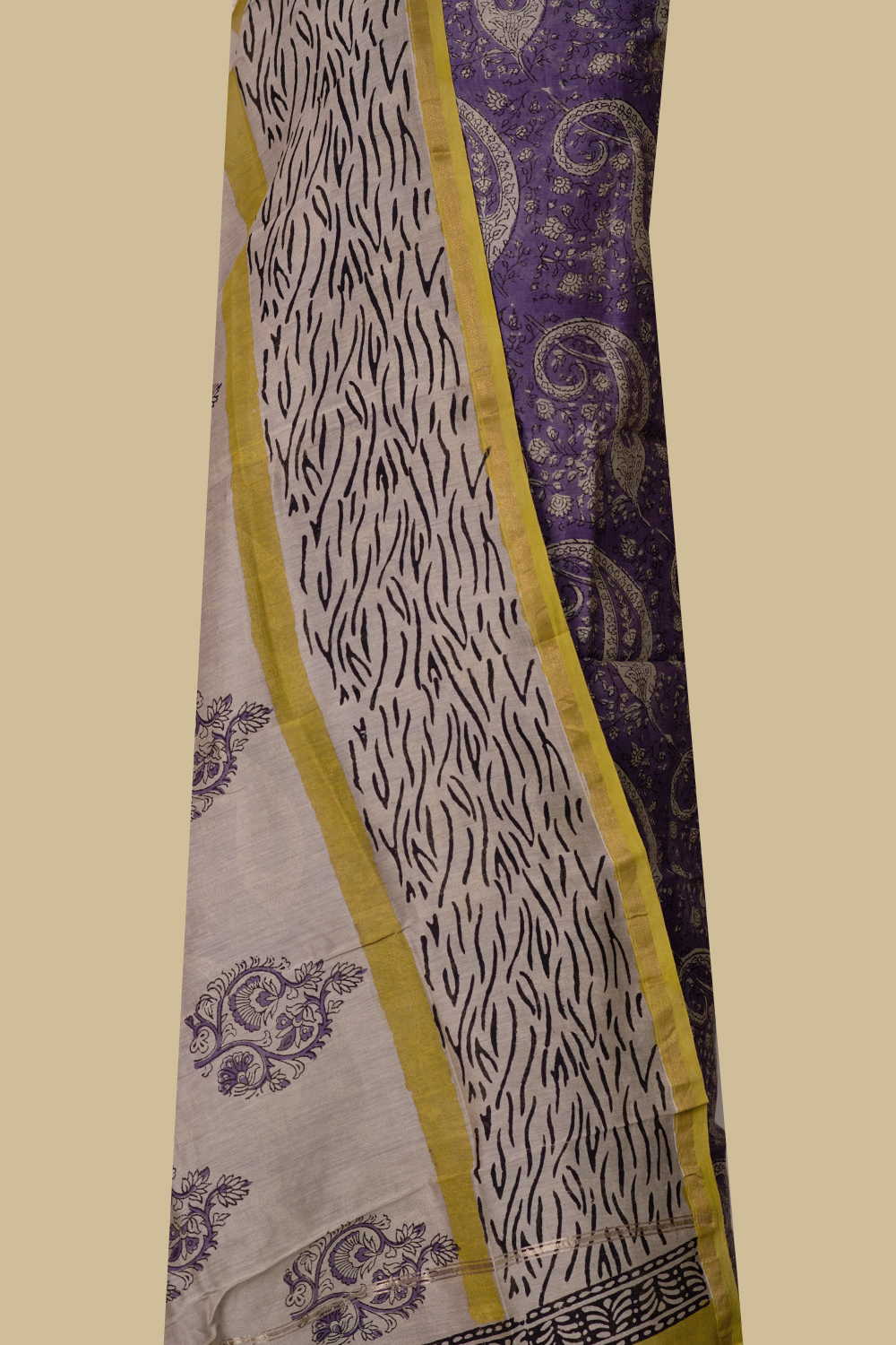 Purple Chanderi Silk Cotton Suit - Image 2