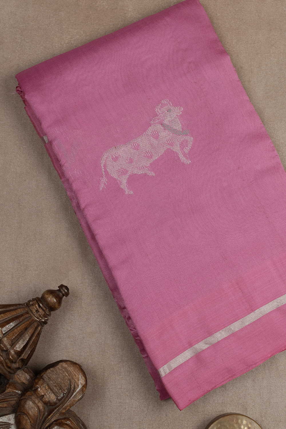 Nandi - Soft Pink Chanderi Silk saree