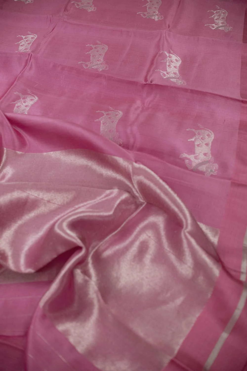 Nandi - Soft Pink Chanderi Silk saree - Image 3