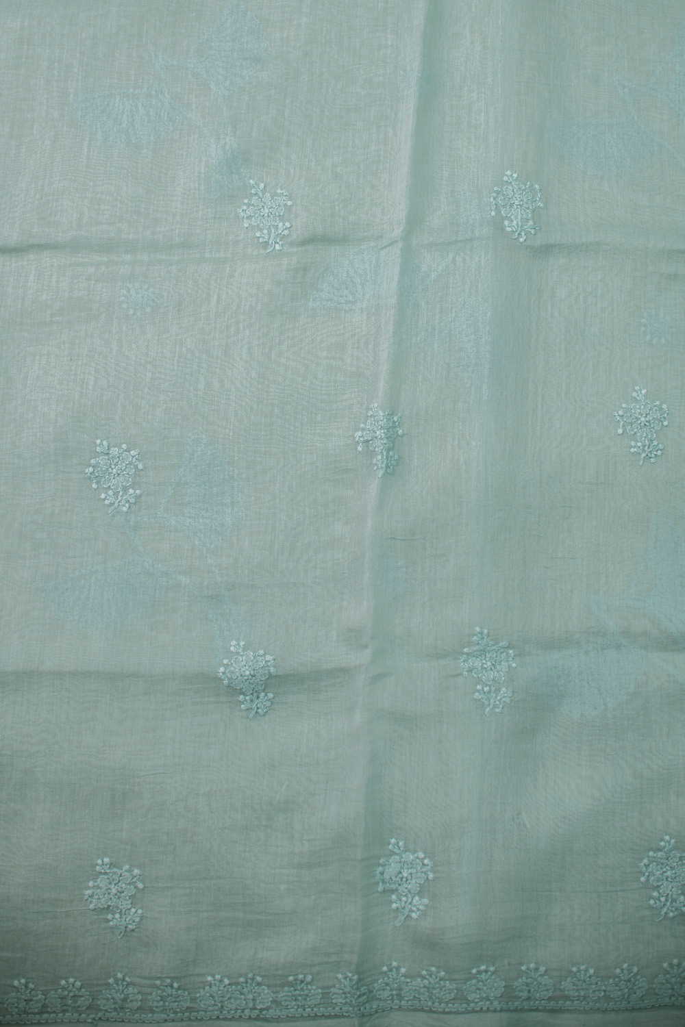 Mint Green Mul Chanderi Top & Dupatta - Image 4