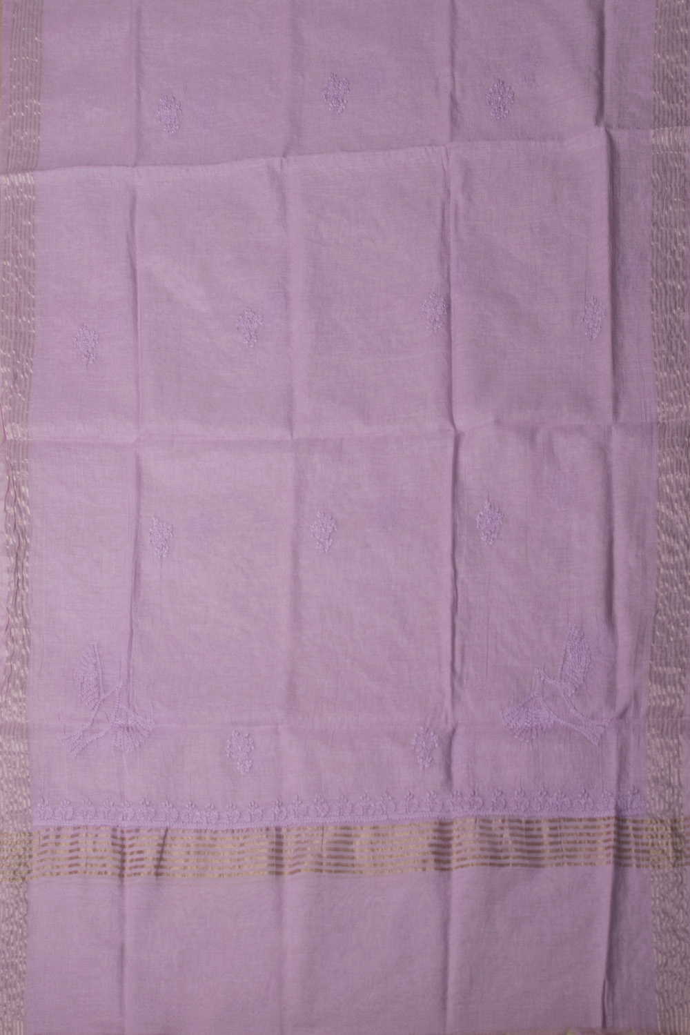 Lavender Purple Mul Chanderi Top & Dupatta - Image 5