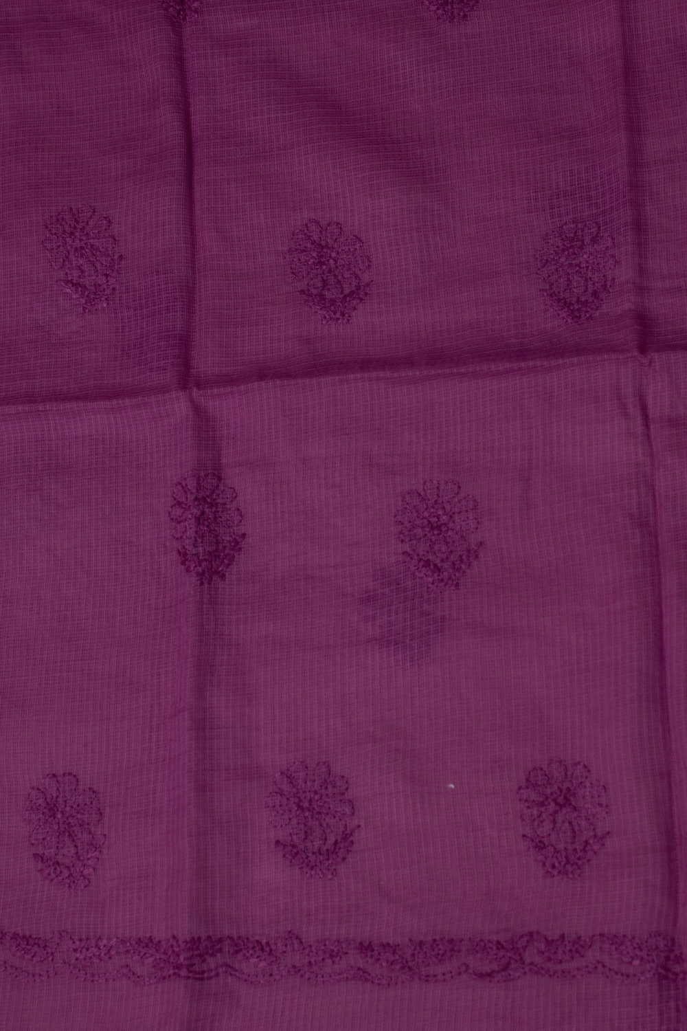 Magenta Pink Chikankari Kota Cotton Top and Dupatta - Image 4
