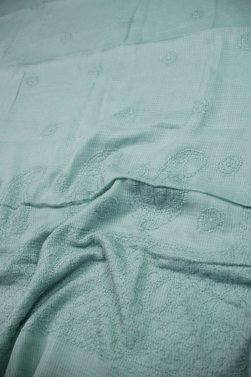 Baby Green Chikankari Kota saree - Image 3