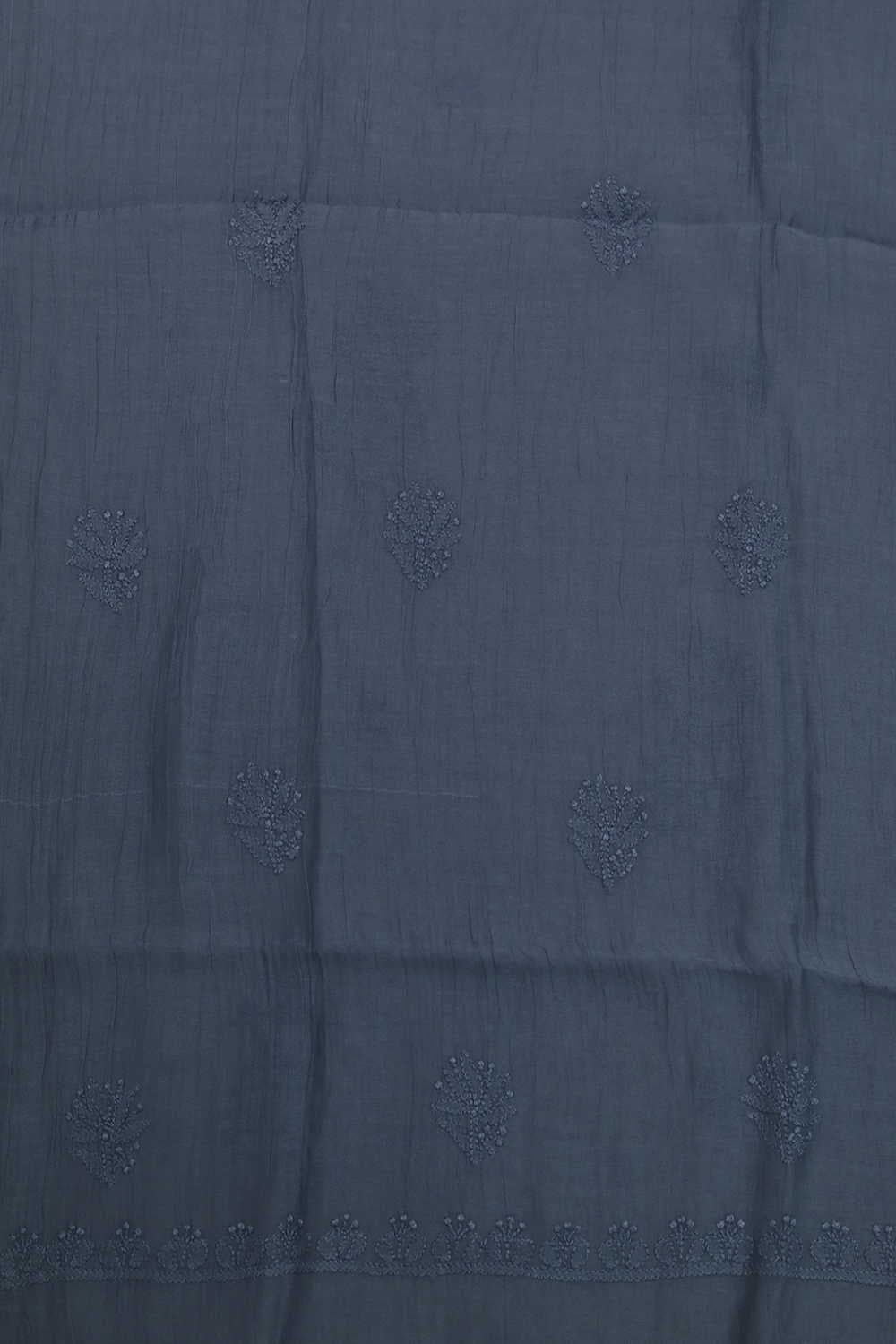 Graphite Grey Chanderi Silk Cotton Top and Dupatta - Image 4