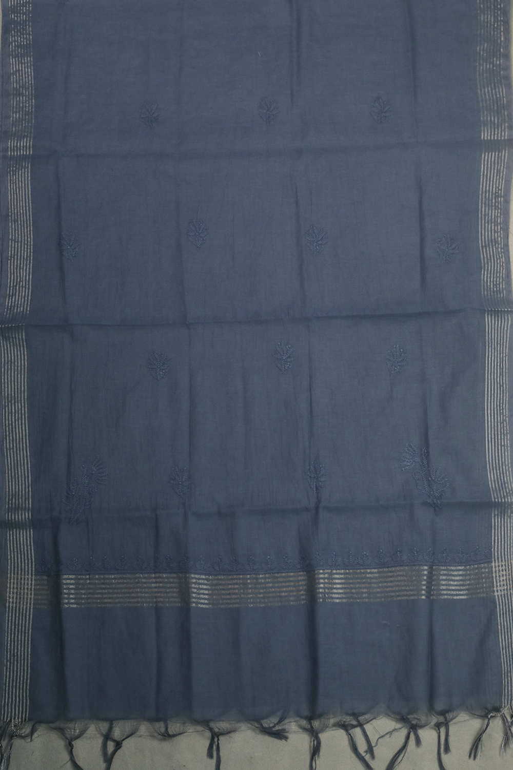 Graphite Grey Chanderi Silk Cotton Top and Dupatta - Image 5
