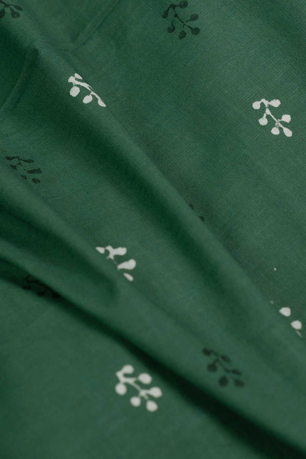 Leaf Green Dabu Cotton Fabric - Image 2