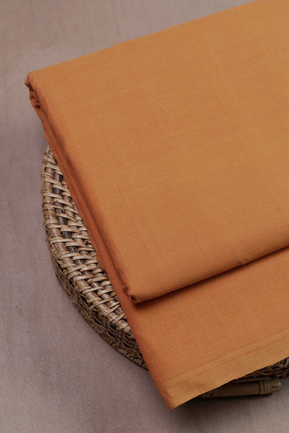 Darker Orange Mangalagiri Cotton Fabric-0.5 m